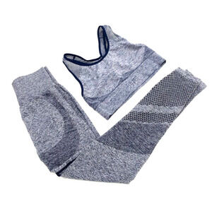 VICTORIA's SECRET -Seamless dark navy yoga pant & bra athletic set size s/p